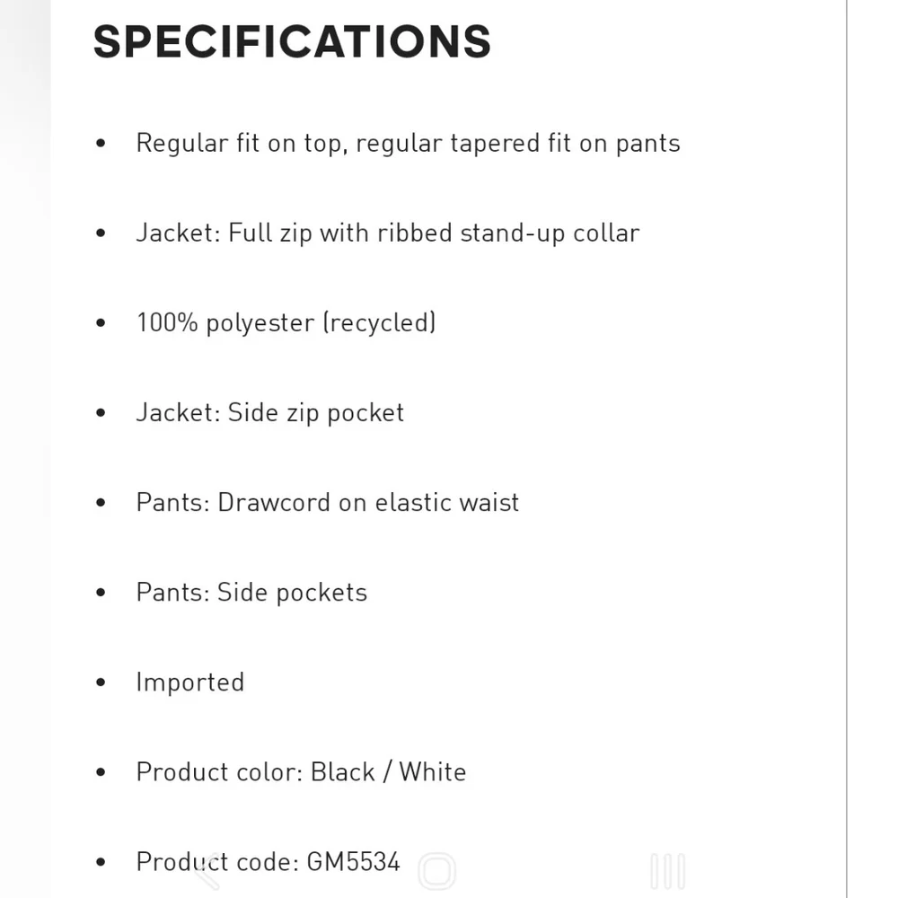 Adidas Essentials 3-Stripes Track Suit, Black/White, Size XL - Picture 4 of 7